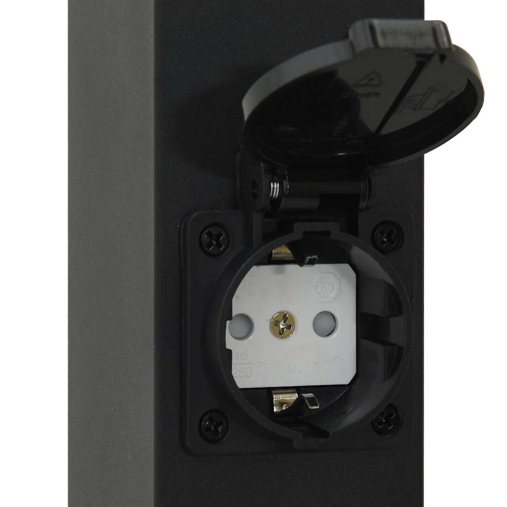 Lampioni a paletto con sensore e presa 3 pz 110 cm neri IP44 | homemem39