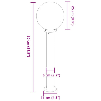 Lampada a paletto 80 cm in Acciaio Inox IP44 | homemem39
