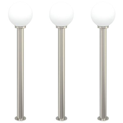 Lampioni a palo 3 pz 120 cm Acciaio Inox IP44