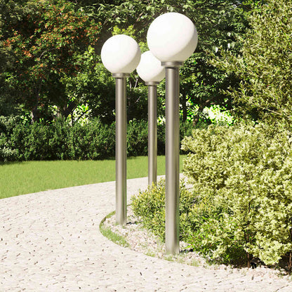 Lampioni a palo 3 pz 120 cm Acciaio Inox IP44 | homemem39