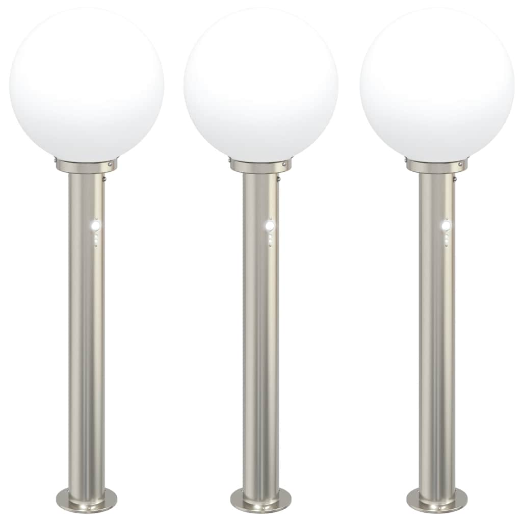 Lampioni a dissuasore con sensore 3 pz 80 cm Acciaio Inox IP44 | homemem39