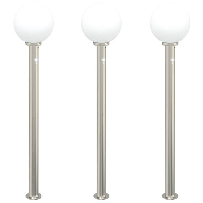 Lampioni a dissuasore con sensore 3 pz 120 cm Acciaio Inox IP44 | homemem39