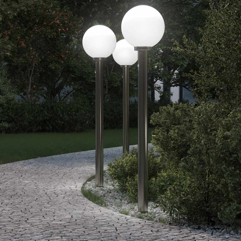 Lampioni a dissuasore con sensore 3 pz 120 cm Acciaio Inox IP44 | homemem39