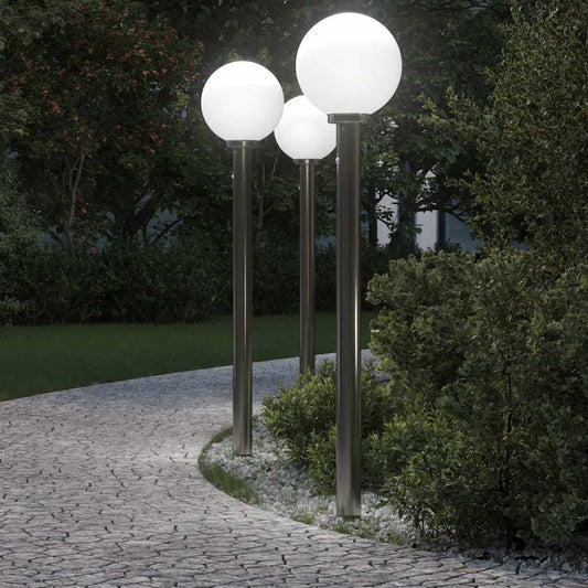 Lampioni a dissuasore con sensore 3 pz 120 cm Acciaio Inox IP44 | homemem39
