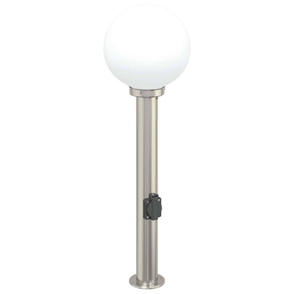 Lampada a paletto con presa elettrica 80 cm Acciaio Inox IP44 | homemem39