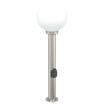 Lampada a paletto con presa elettrica 80 cm Acciaio Inox IP44 | homemem39