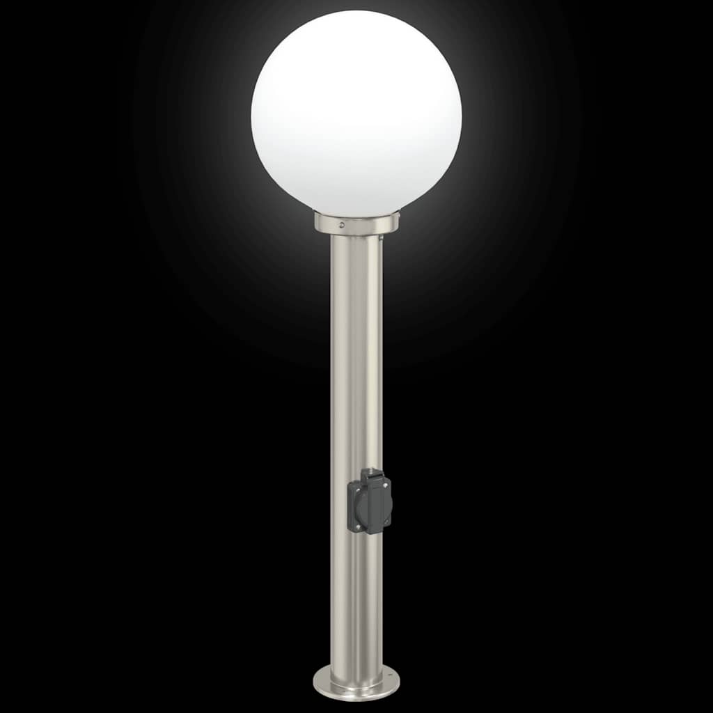 Lampada a paletto con presa elettrica 80 cm Acciaio Inox IP44 | homemem39