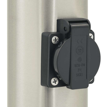 Lampada a paletto con presa elettrica 80 cm Acciaio Inox IP44 | homemem39