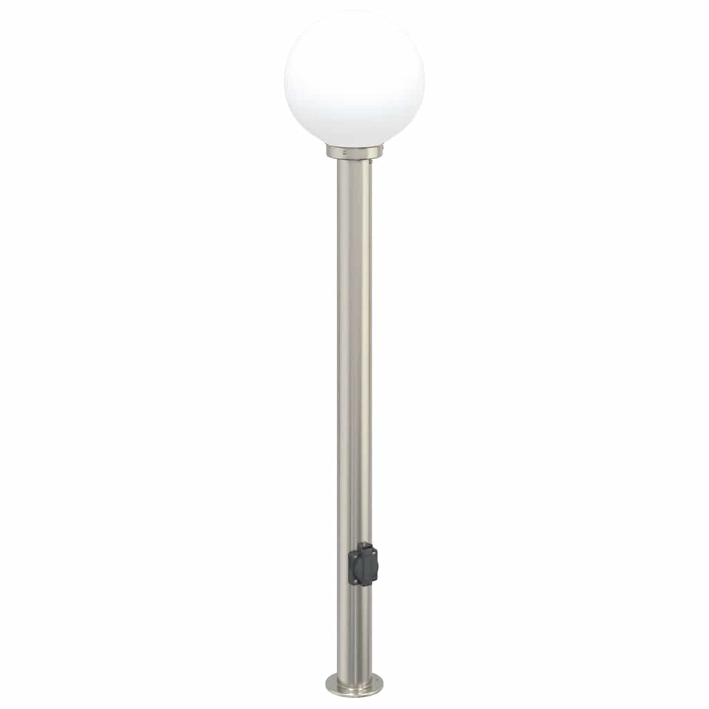 Lampada a paletto con presa elettrica 120 cm Acciaio Inox IP44 | homemem39