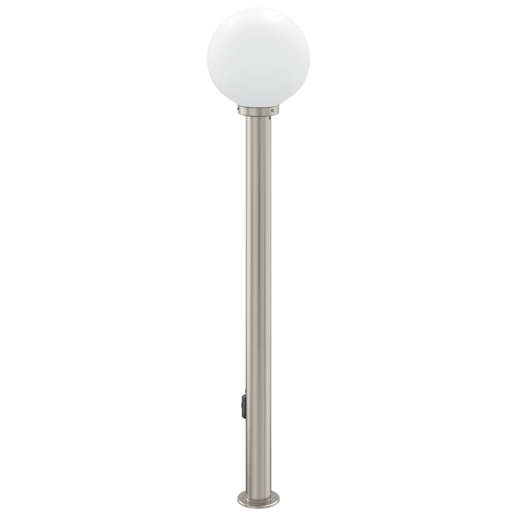 Lampada a paletto con presa elettrica 120 cm Acciaio Inox IP44 | homemem39