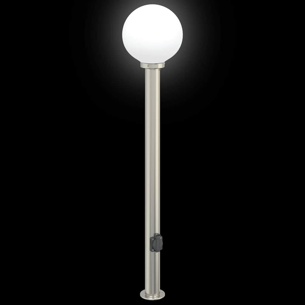 Lampada a paletto con presa elettrica 120 cm Acciaio Inox IP44 | homemem39
