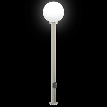 Lampada a paletto con presa elettrica 120 cm Acciaio Inox IP44 | homemem39