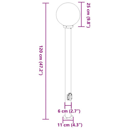 Lampioni a colonnina con presa elettrica 3 pz 120 cm Acciaio Inox IP44 | homemem39