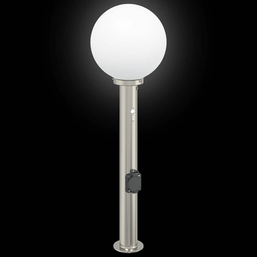 Lampioni a dissuasore con sensore e presa 3 pz 80 cm Acciaio Inox IP44 | homemem39