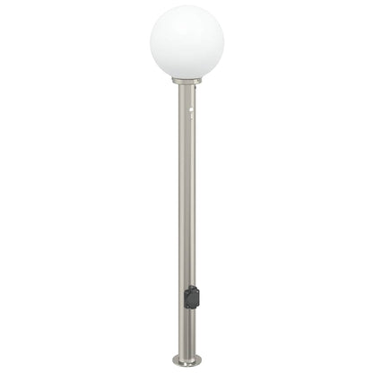 Lampada a paletto con sensore e presa 120 cm Acciaio Inox IP44 | homemem39
