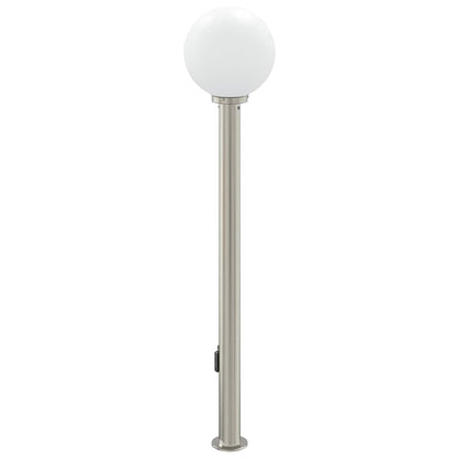Lampada a paletto con sensore e presa 120 cm Acciaio Inox IP44 | homemem39