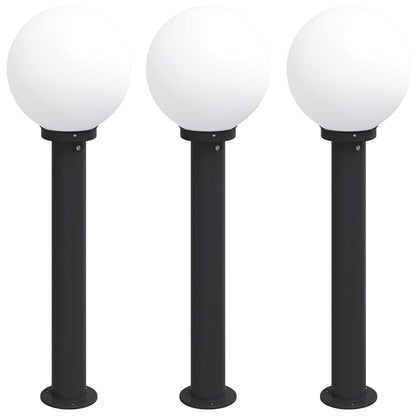 Lampioni a palo 3 pz 80 cm Nero IP44 | homemem39