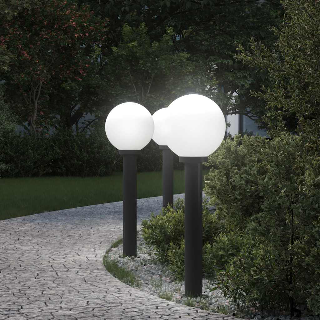 Lampioni a palo 3 pz 80 cm Nero IP44 | homemem39