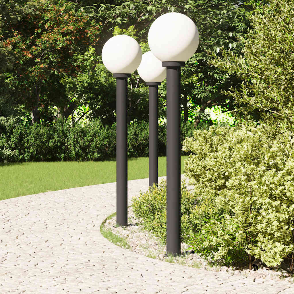 Lampioni a palo 3 pz 120 cm Nero IP44 | homemem39