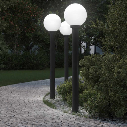 Lampioni a palo 3 pz 120 cm Nero IP44 | homemem39