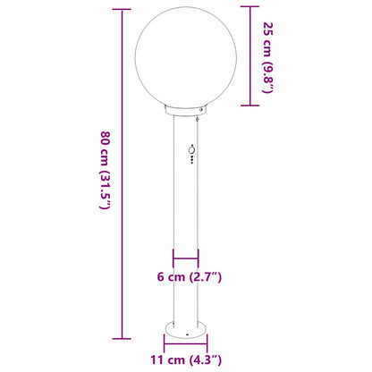 Lampada a paletto con sensore 80 cm Nera IP44 | homemem39