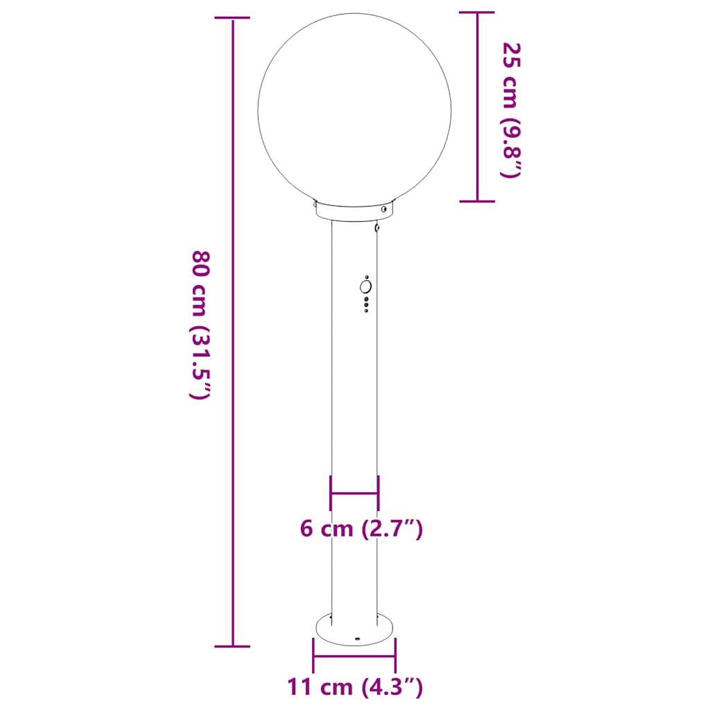 Lampioni a paletto con sensore 3 pz 80 cm neri IP44 | homemem39