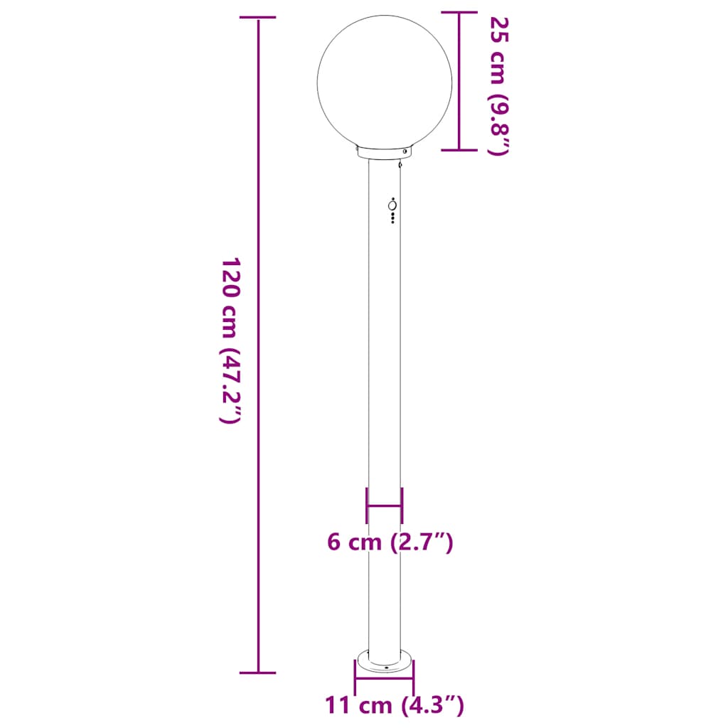 Lampioni a paletto con sensore 3 pz 120 cm neri IP44 | homemem39