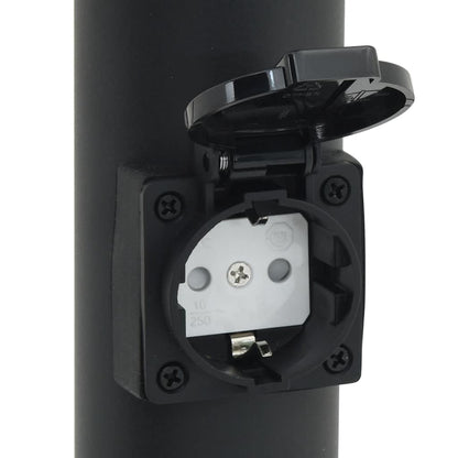 Lampada a paletto con presa elettrica 80 cm Nera IP44 | homemem39