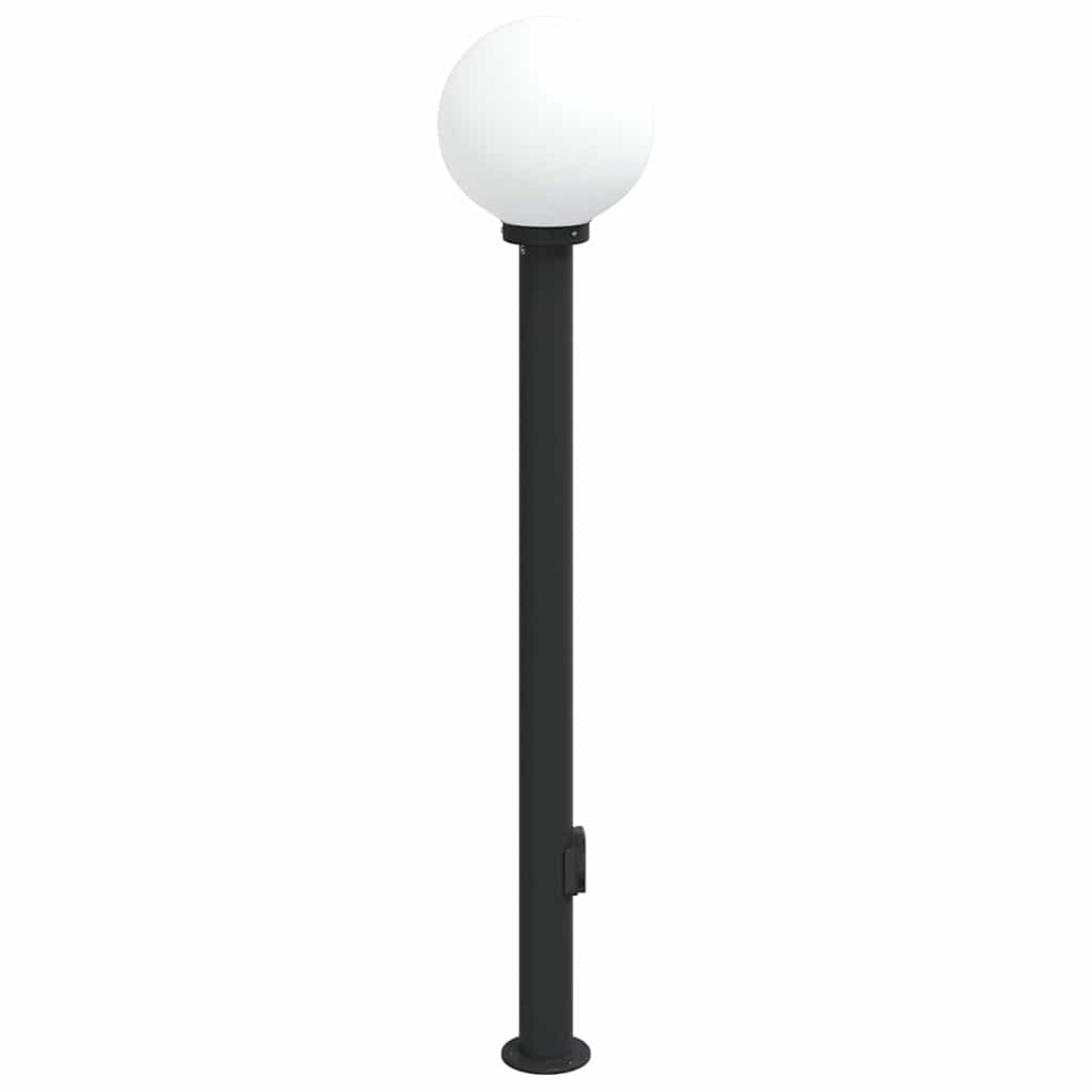 Lampada a paletto con presa di corrente 120 cm Nera IP44