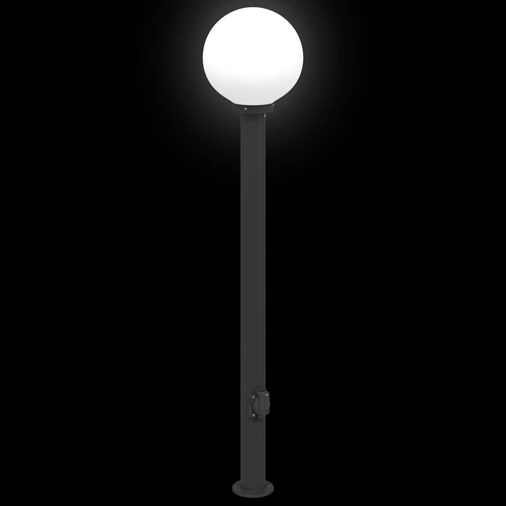 Lampioni a palo con presa elettrica 3 pz 120 cm Nero IP44 | homemem39