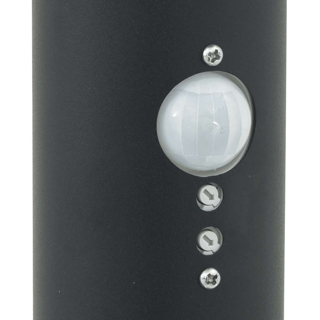 Lampada a paletto con sensore e presa 80 cm Nera IP44 | homemem39
