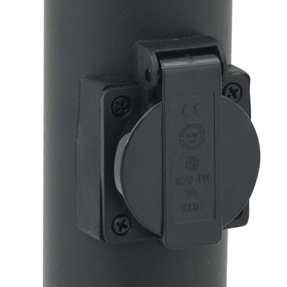 Lampada a paletto con sensore e presa 80 cm Nera IP44 | homemem39