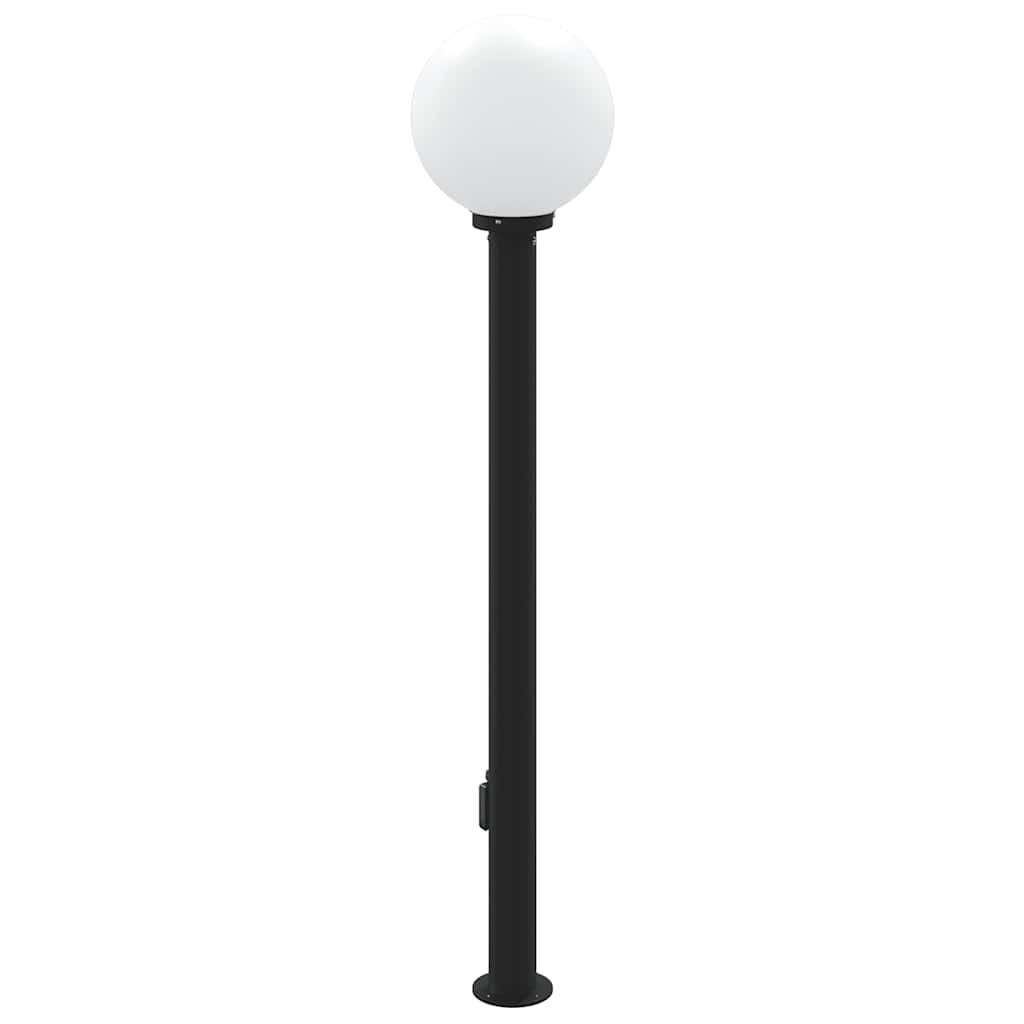 Lampada a paletto con sensore e presa 120 cm Nera IP44 | homemem39