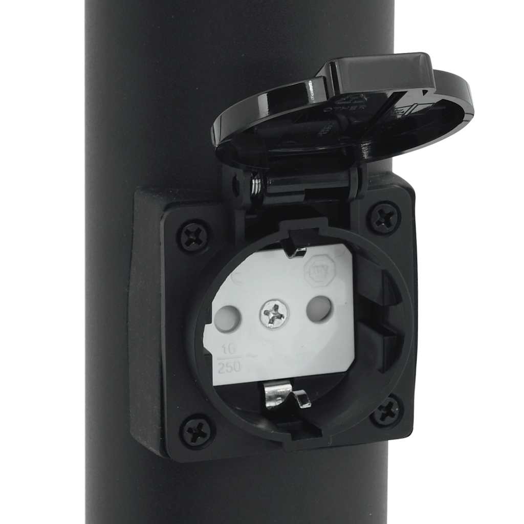 Lampada a paletto con sensore e presa 120 cm Nera IP44 | homemem39