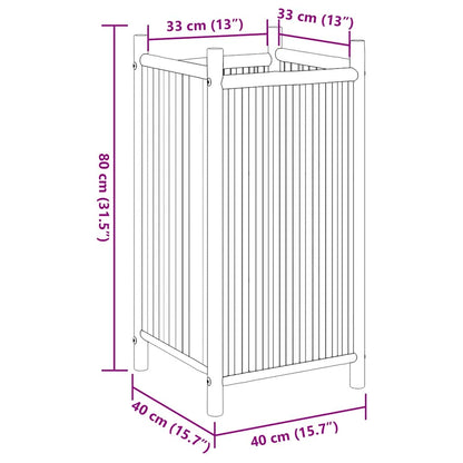 Fioriera 40x40x80 cm in Bambù - homemem39