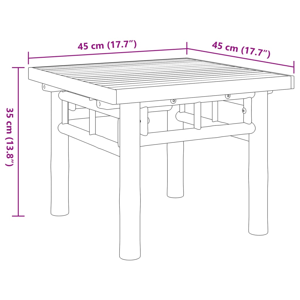 Tavolino da Salotto 45x45x35 cm in Bambù | homemem39