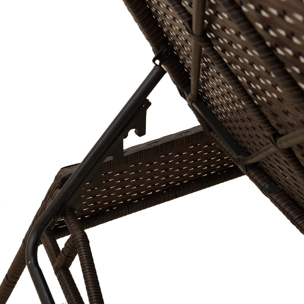 Lettini Prendisole 2 pz con Cuscini Marrone in Polyrattan - homemem39