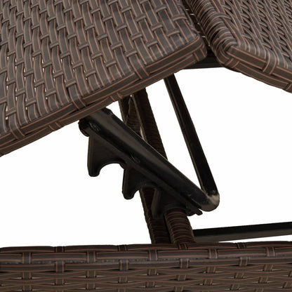 Lettini Prendisole 2 pz con Cuscini Marrone in Polyrattan