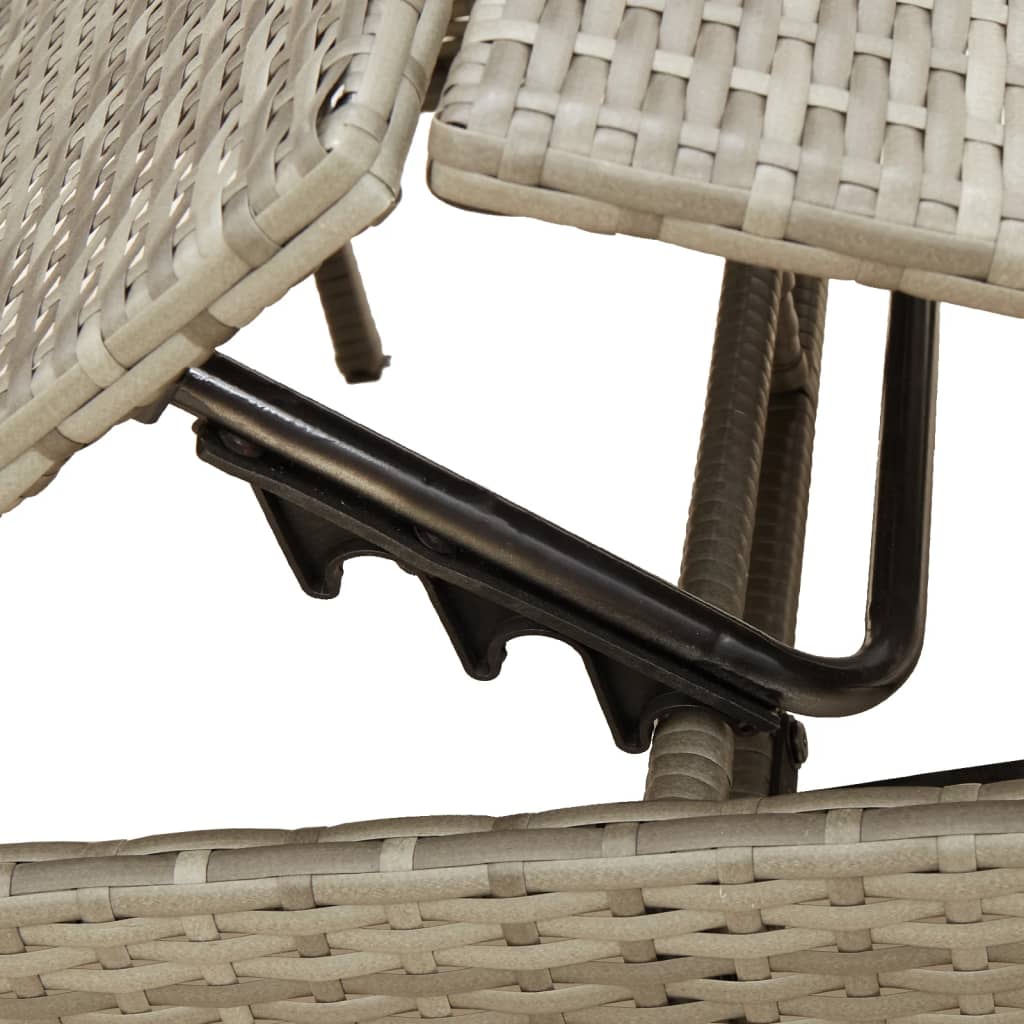 Lettini Prendisole 2 pz con Cuscini Grigio in Polyrattan