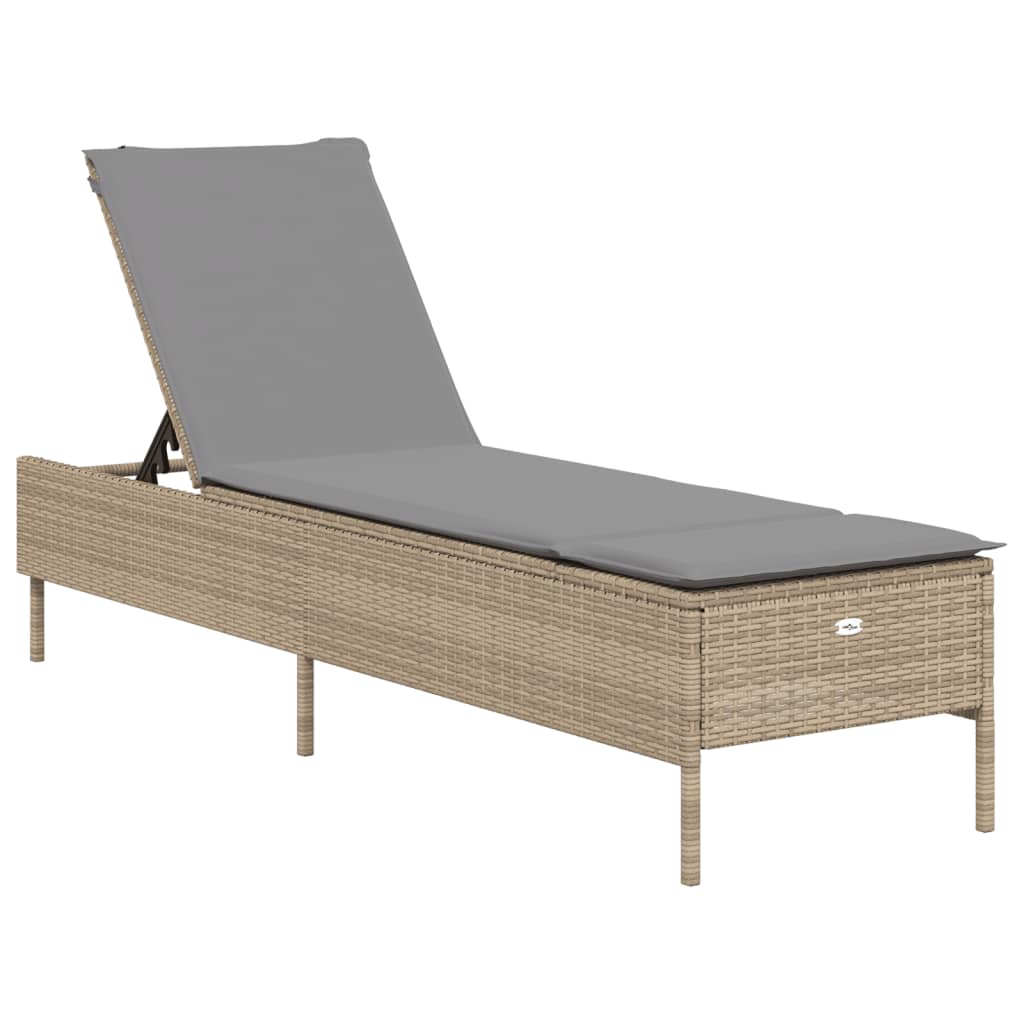 Lettini Prendisole 2 pz con Cuscini Beige in Polyrattan - homemem39