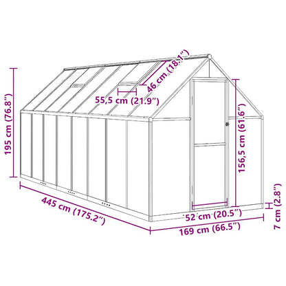 Telaio Serra con Base Antracite 445x169x195 cm in Alluminio - homemem39