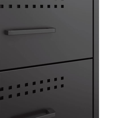 Comodino Nero 36x39x50,5 cm in Acciaio - homemem39