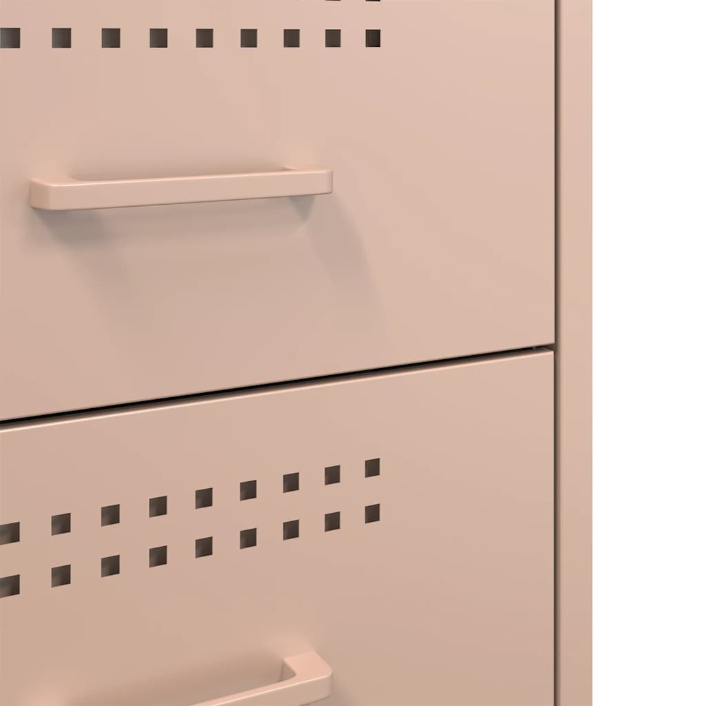 Comodini 2 pz Rosa 36x39x50,5 cm in Acciaio - homemem39