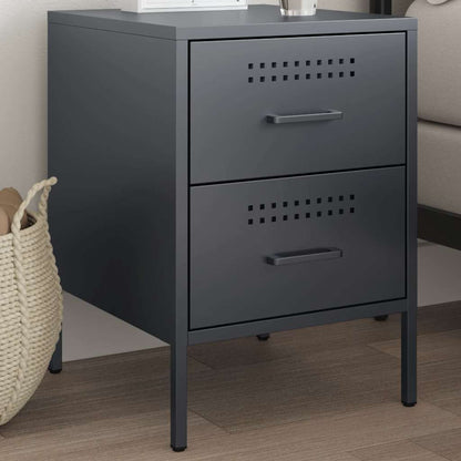 Comodino Antracite 36x39x50,5 cm in Acciaio - homemem39