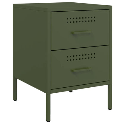 Comodini 2 pz Verde Oliva 36x39x50,5 cm in Acciaio - homemem39