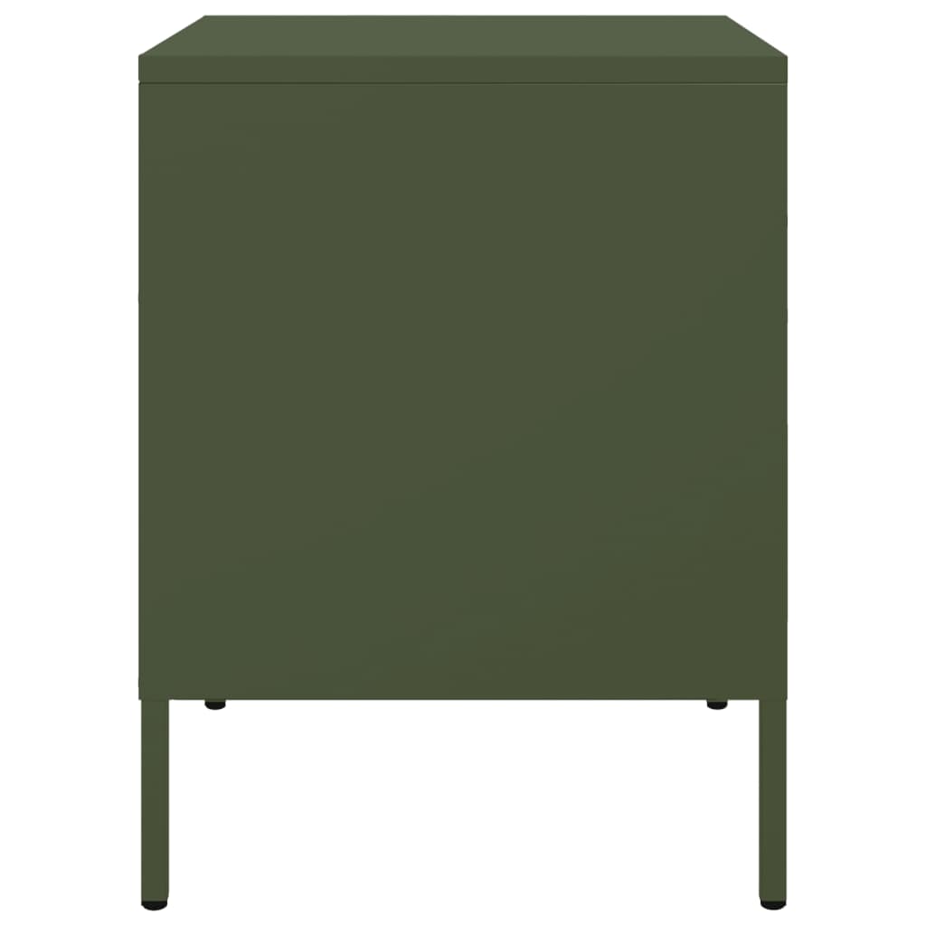 Comodini 2 pz Verde Oliva 36x39x50,5 cm in Acciaio