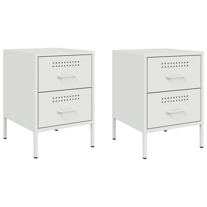 Comodini 2 pz Bianchi 36x39x50,5 cm in Acciaio - homemem39