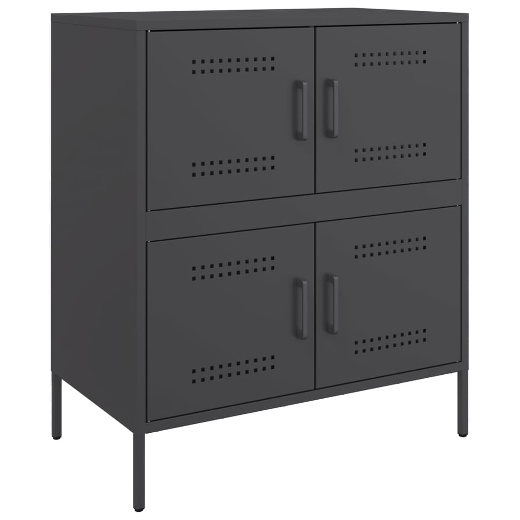 Credenza Nera 68x39x79 cm in Acciaio | homemem39