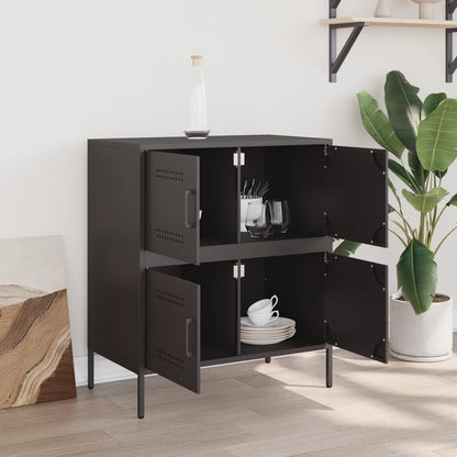 Credenza Nera 68x39x79 cm in Acciaio | homemem39