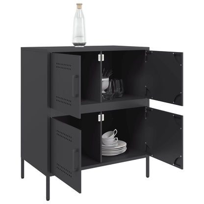 Credenza Nera 68x39x79 cm in Acciaio - homemem39